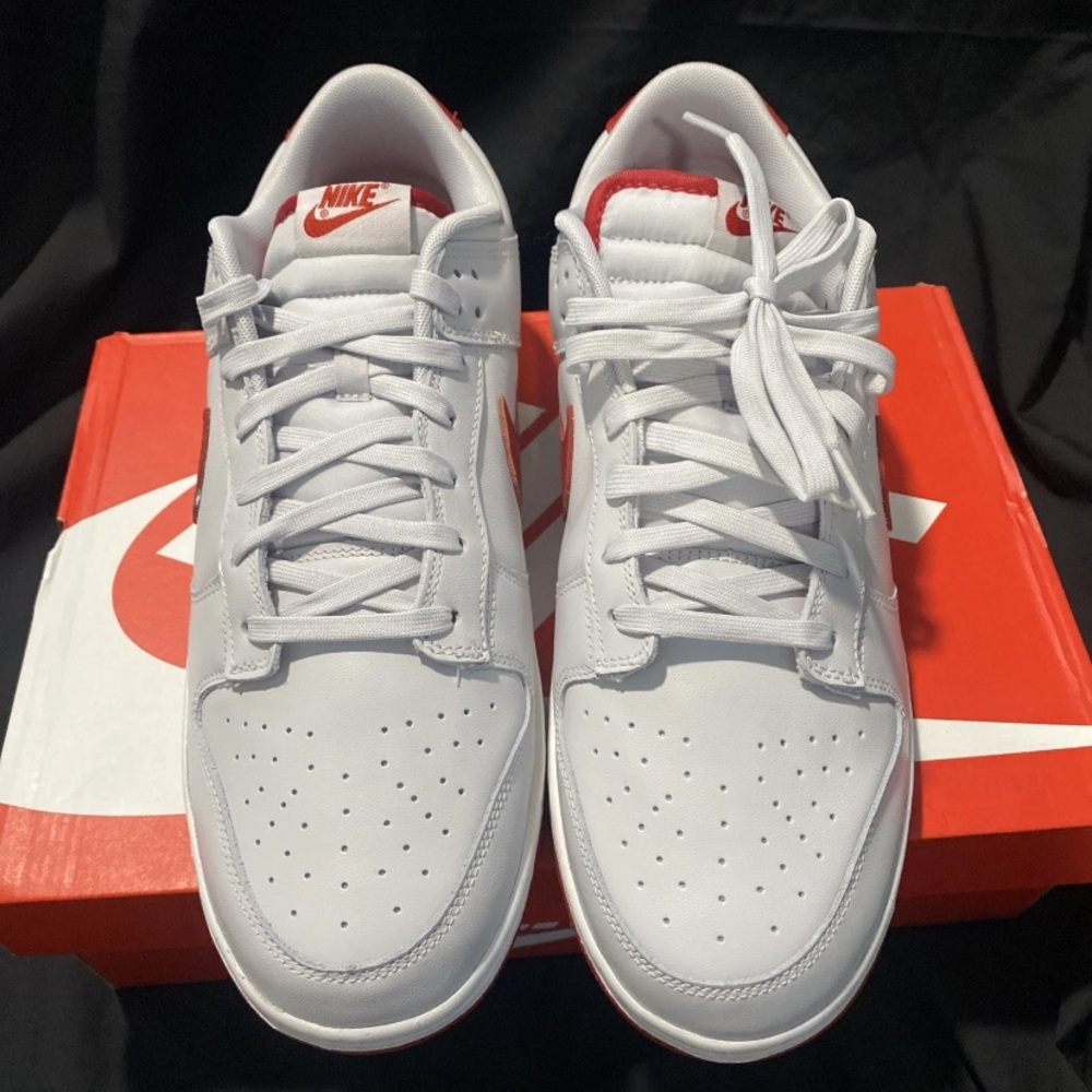 Size 13 - Nike Dunk Low Vast Grey Varsity Red - Picture 5 of 15